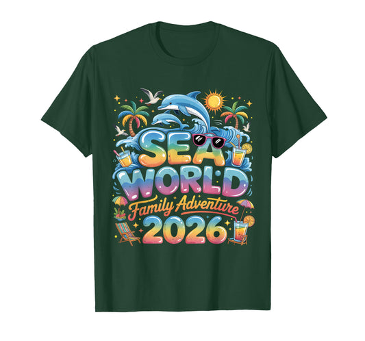 Sea World Family Adventure 2026 Tropical Vacation Trip T-Shirt