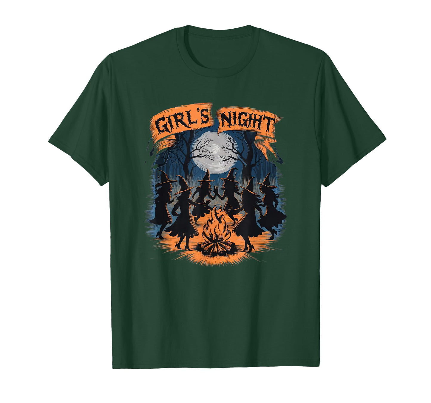 Girls' Night Witch Coven Halloween Design Spooky Fun Artwork T-Shirt