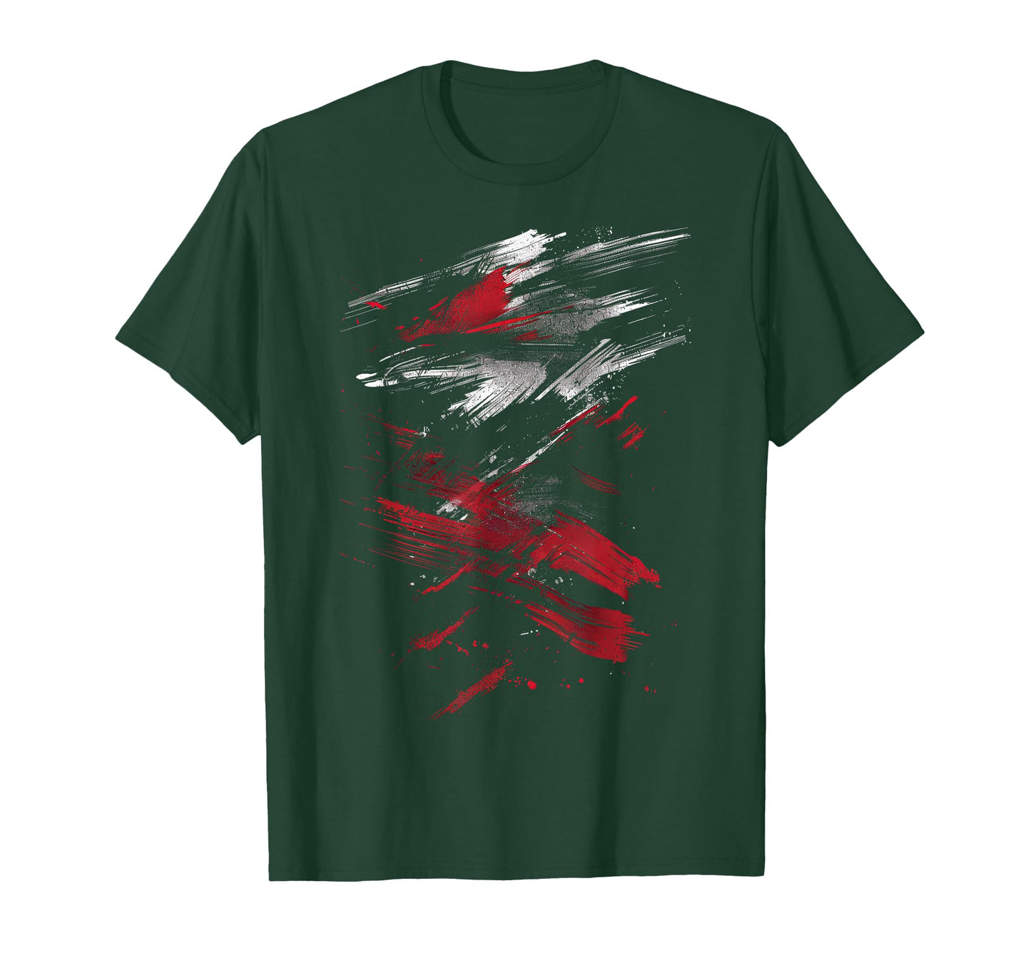 Red And Black Dynamic Splatter Graphic T-Shirt