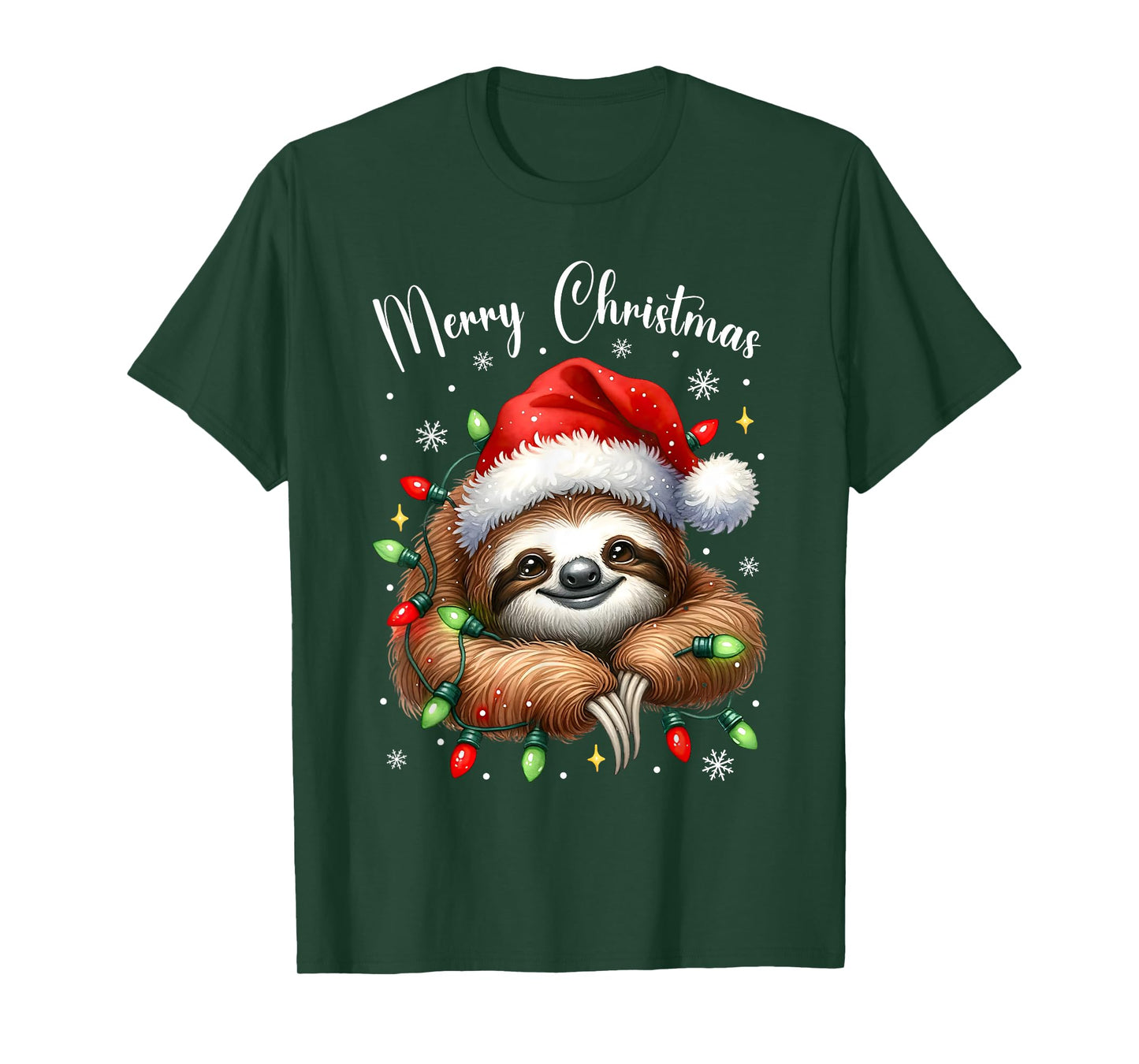 Christmas Pajamas Sloth Christmas Pajama Shirt Lazy Sloth T-Shirt