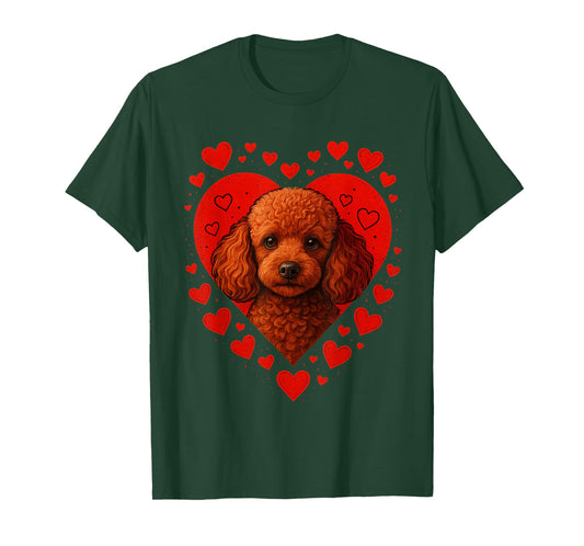 Toy Poodle Love Heart for Valentines Day On Poodle Lover T-Shirt