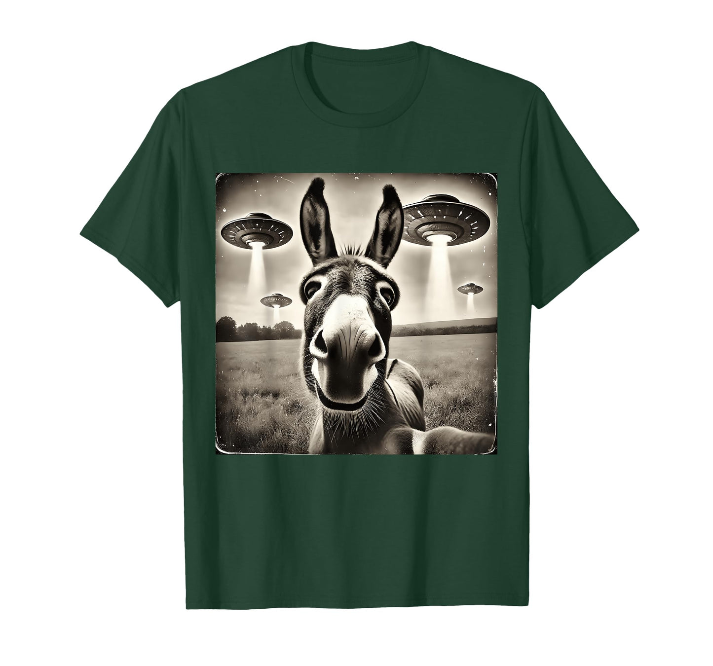Funny Donkey Selfie UFOs T-Shirt