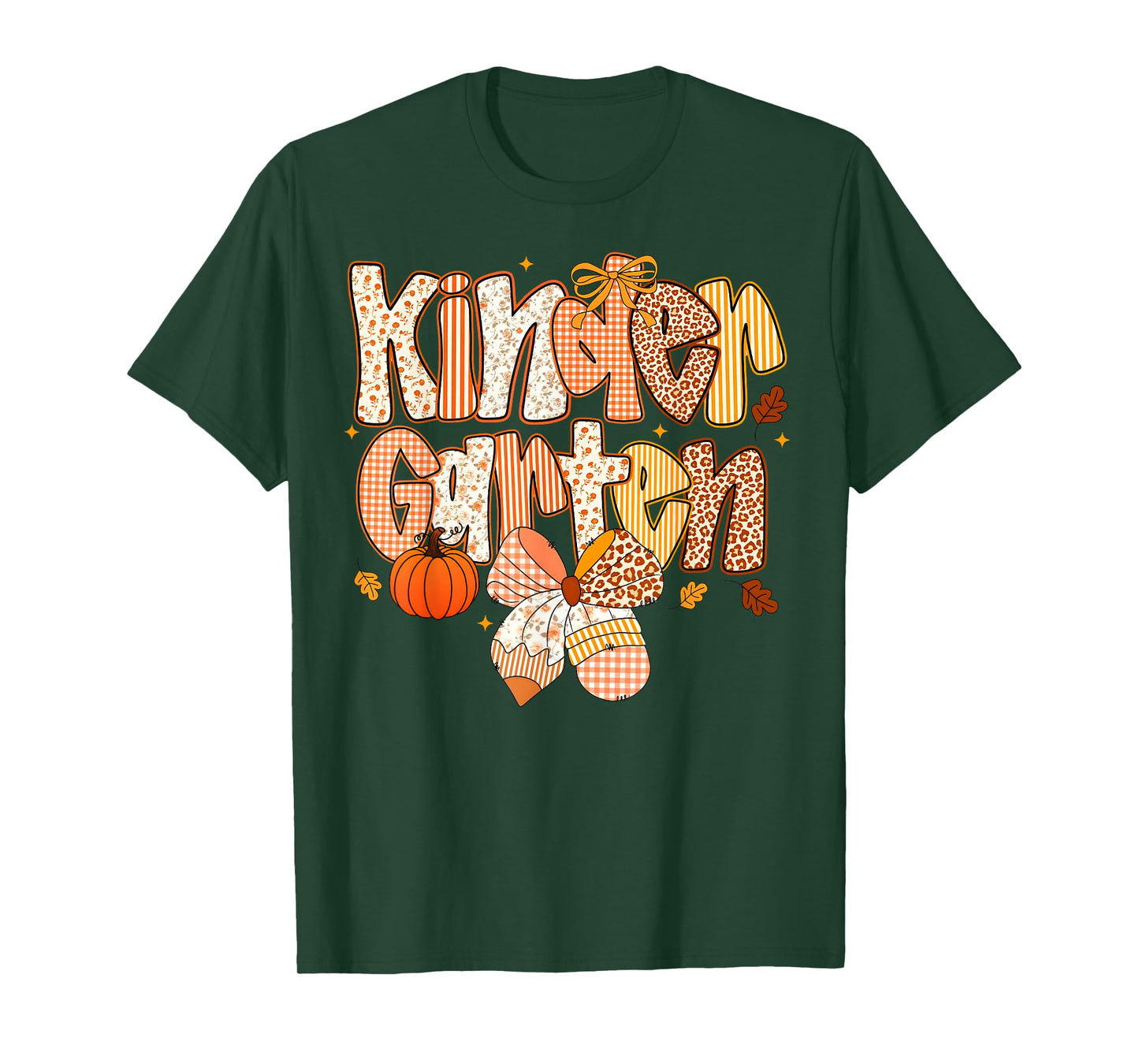 Kindergarten Fall Floral Coquette Bow Teachers Students T-Shirt