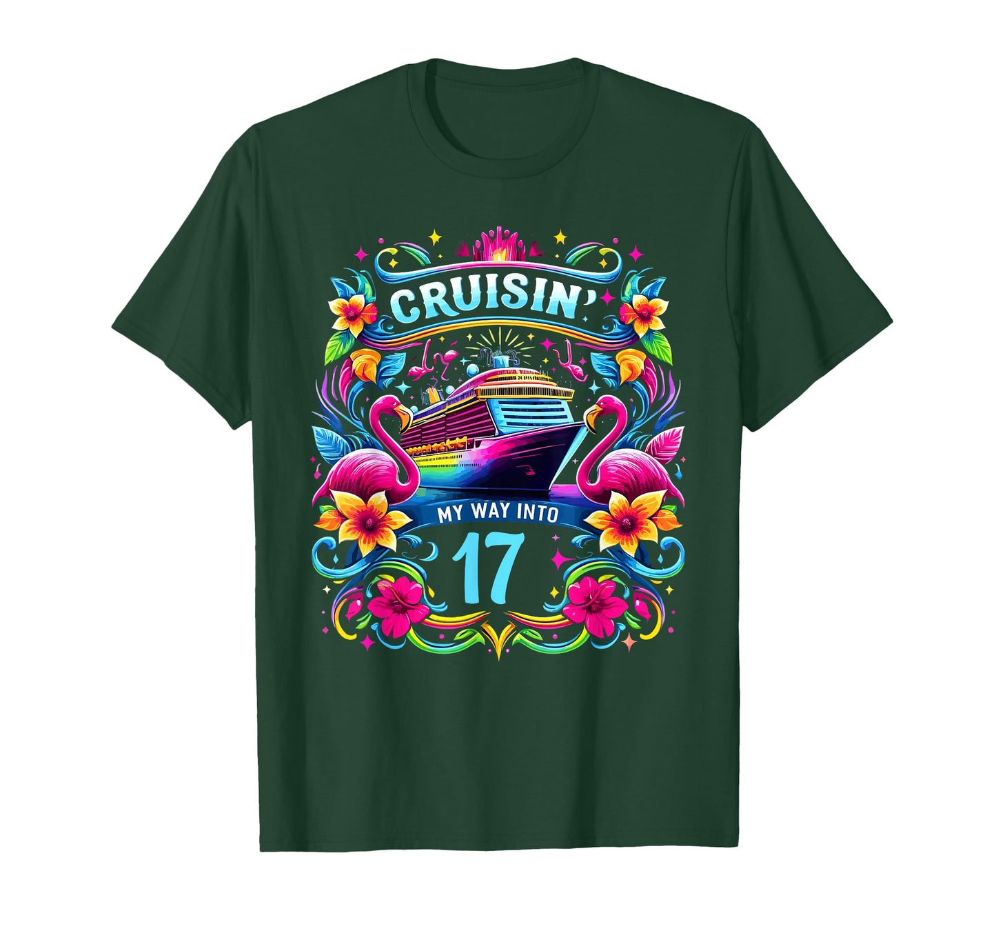 Cruising My Way Into 17 Shirt For A 17th Birthday Cruise T-Shirt