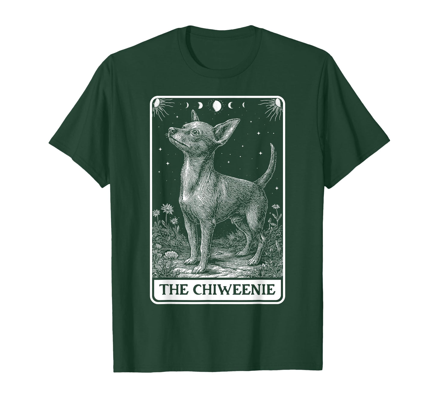 The Chiweenie Dog Tarot Card Witchy Moon T-Shirt