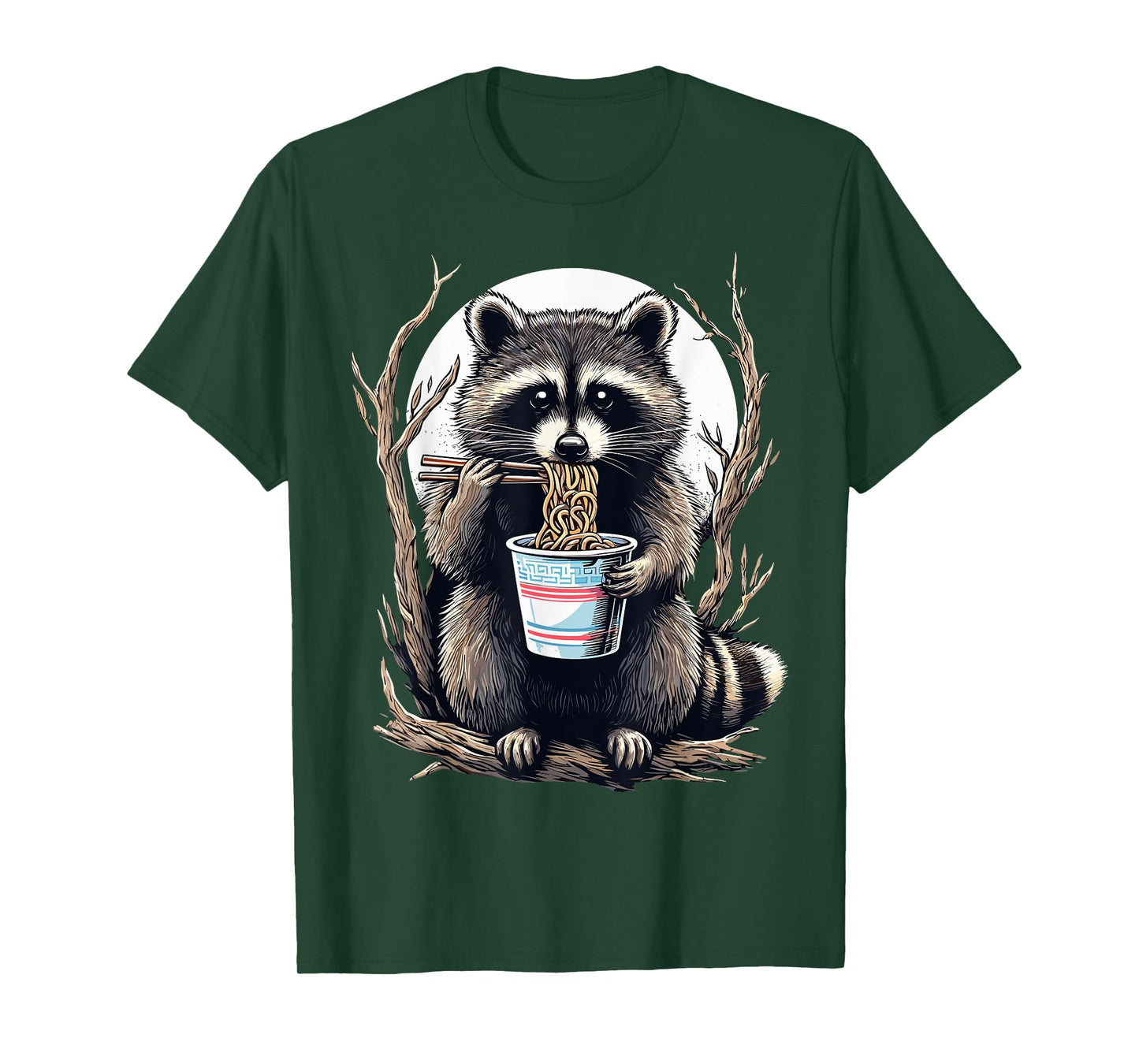 Raccoon Eating Instant Noodle Cup Funny Gifts For Women Men T-Shirt