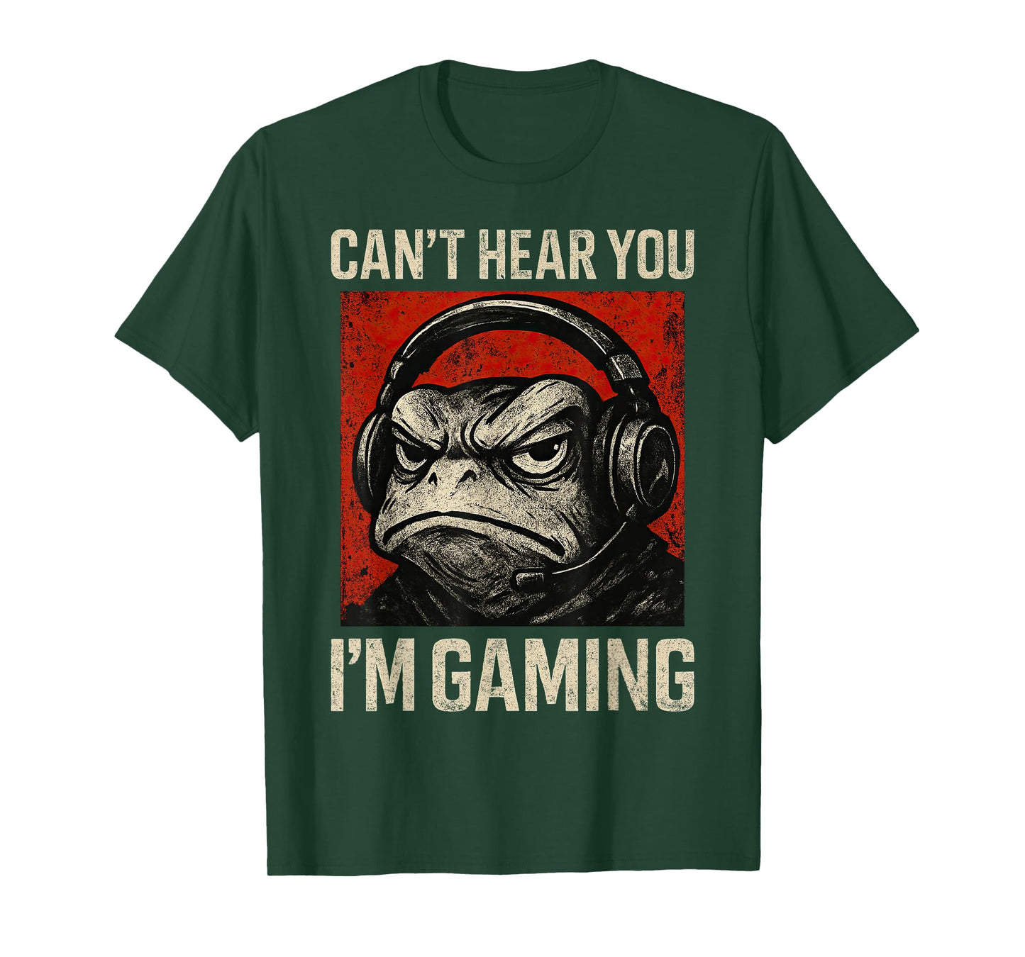 Funny Gamer Grumpy Frog Art Men Women Boys Video Gaming T-Shirt