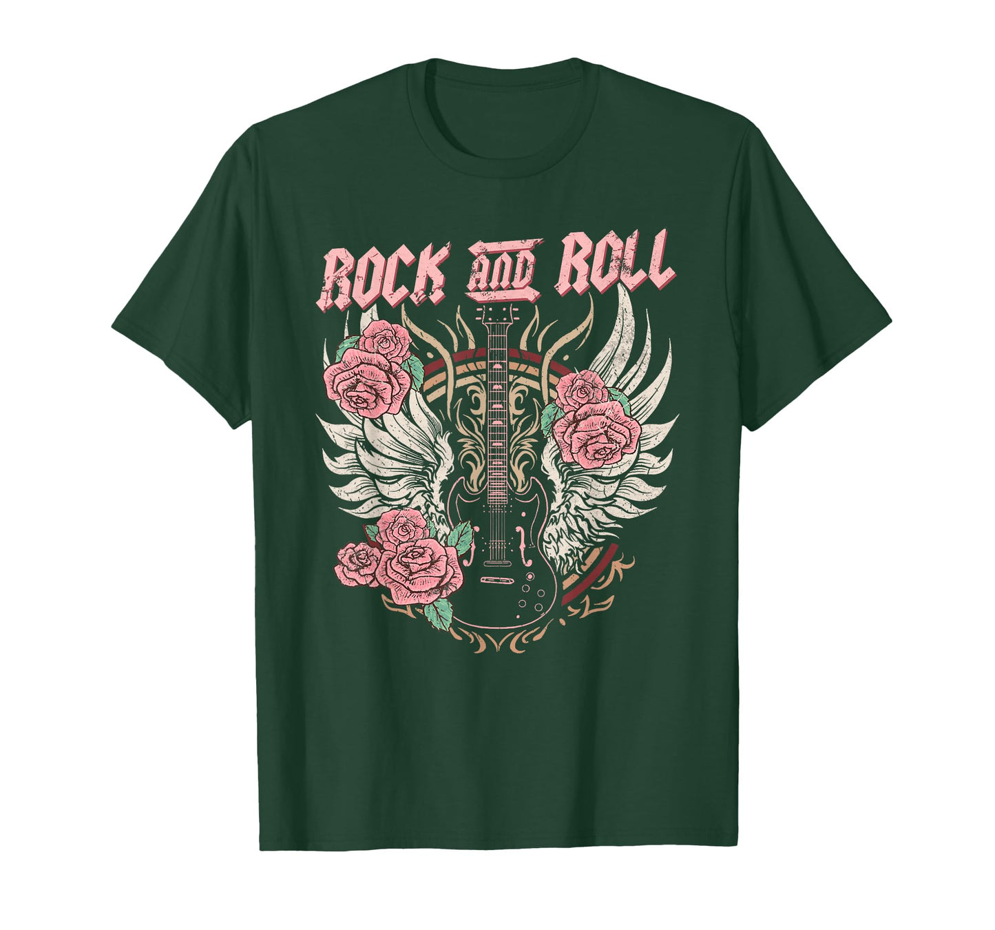 Rock and Roll Guitar Vintage ROCK women Music T-Shirt