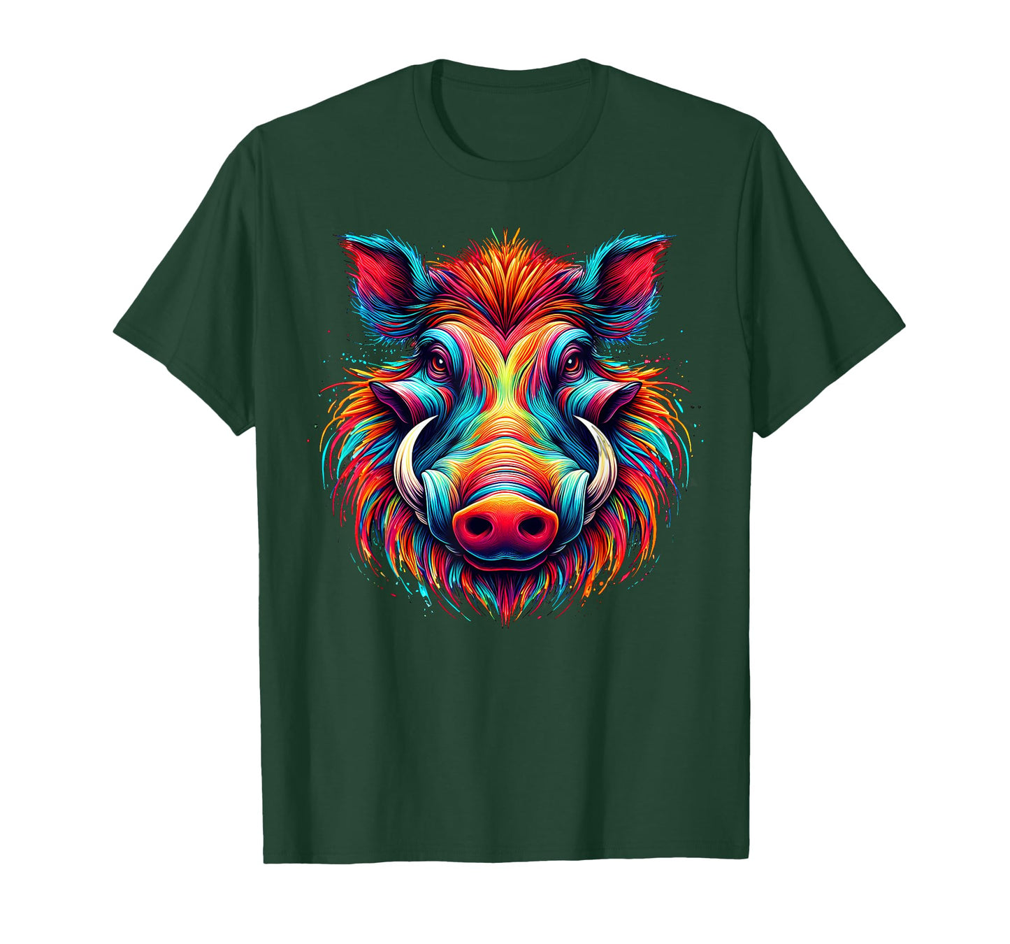 Cool Warthog Graphic Spirit Animal Illustration Tie Dye Art T-Shirt
