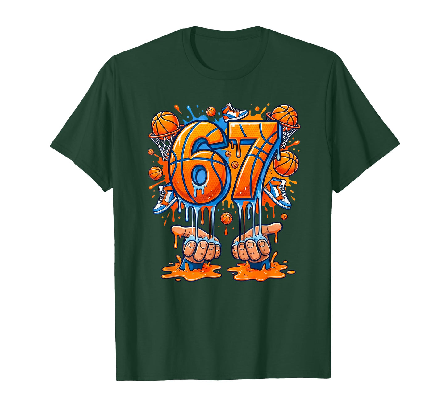 6 7 Basketball Tee Six Seven Funny Graphic Kids Teens Youth T-Shirt