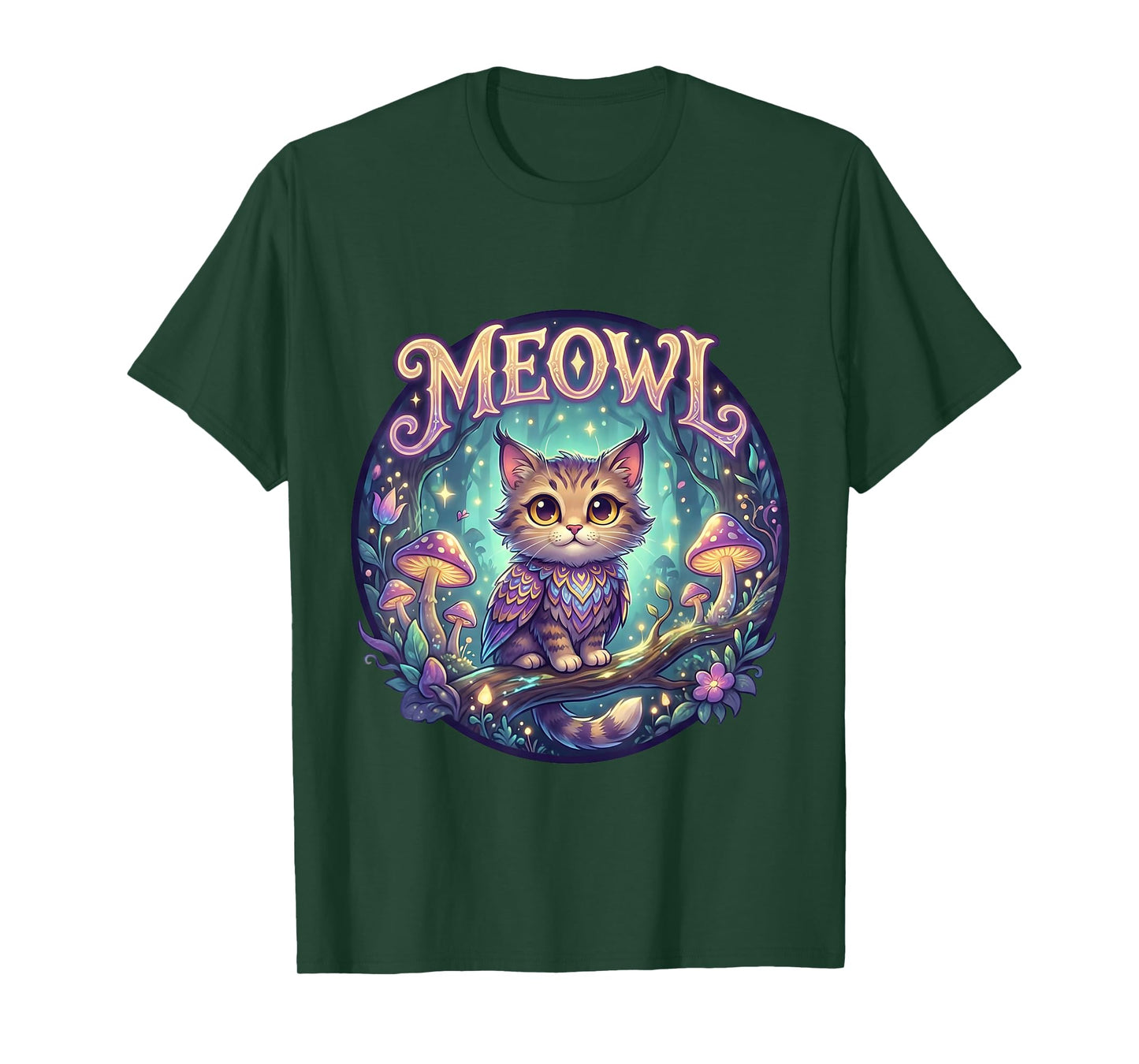 Meowl Cat Owl Meme Brainrot Kids Cursed Silly Gen Alpha Cute T-Shirt
