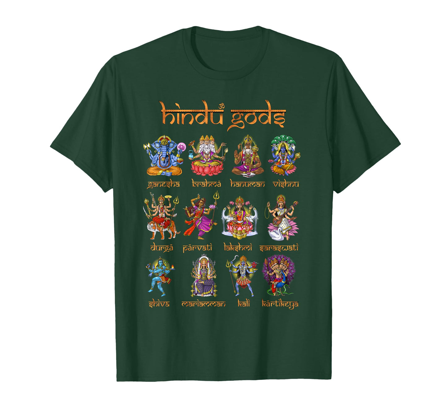 Hindu Gods Shiva Ganesha Hanuman Hinduism Goddess Kali T-Shirt