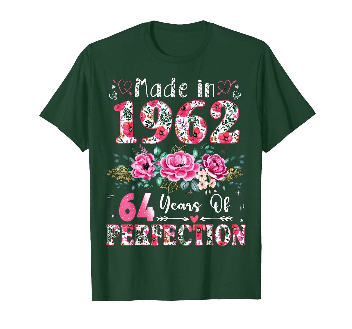 64 Year Old Made in 1962 Floral 64th Birthday Women T-Shirt