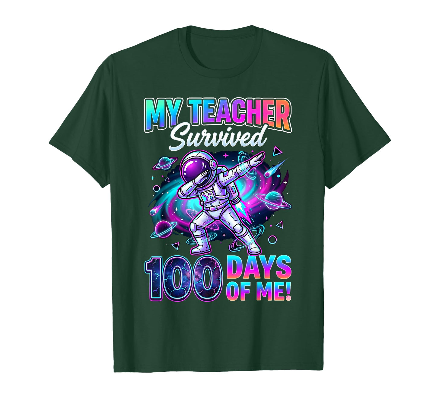 100 Days of School Astronaut Space 100th Days Boys Teachers T-Shirt