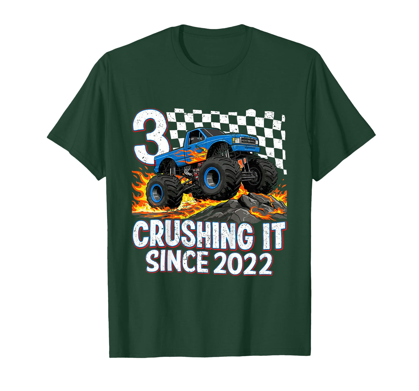 Kids 3rd Birthday Monster Truck 3 year Old Boys Party Born 2022 T-Shirt