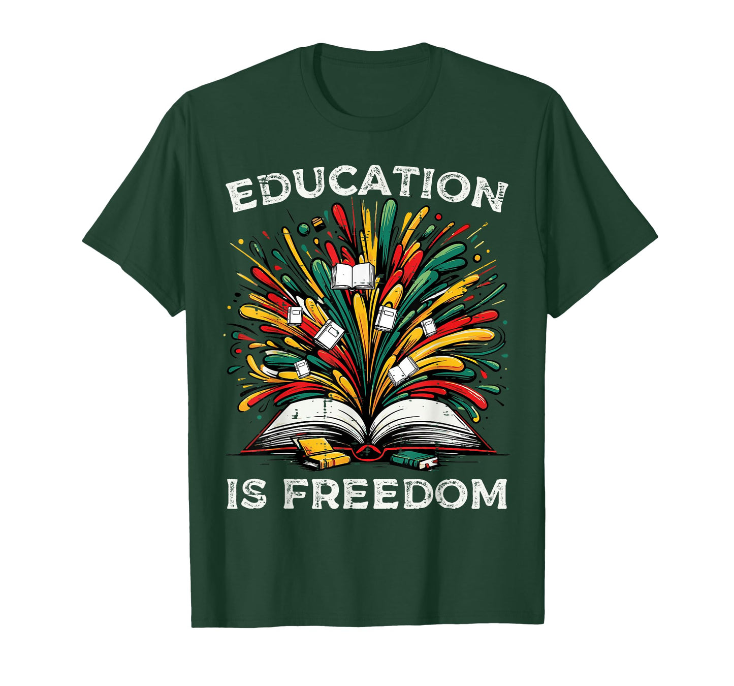 Black History Book Education Freedom Teacher Women Men Kids T-Shirt