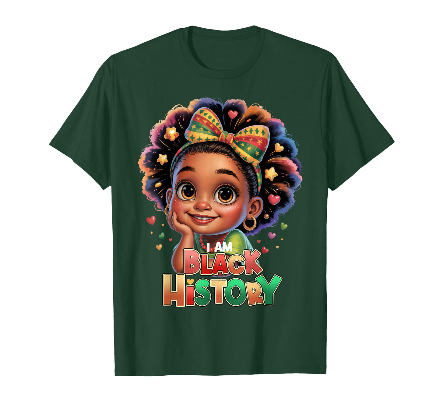 I Am Black History Month Afro African American Girls Toddler T-Shirt