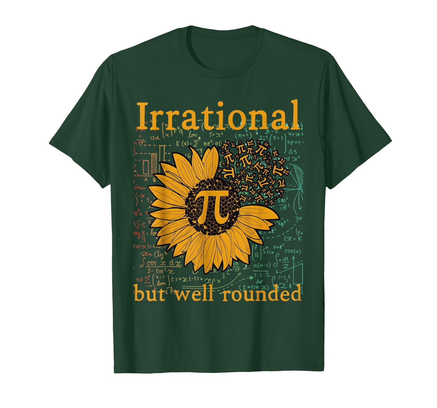 Irrational But Well Rounded Sunflower Pi Day Math Humor T-Shirt