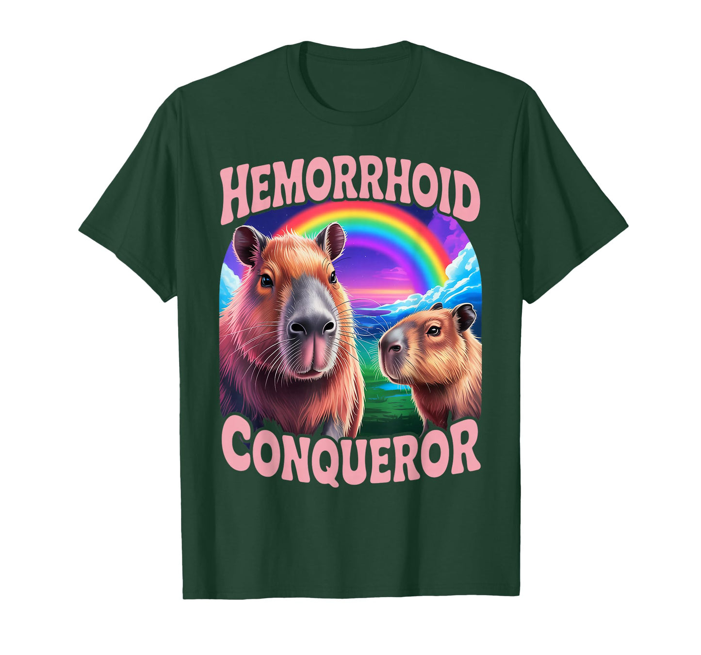 Hemorrhoids Conqueror Capybara Jokes Funny Hemorrhoid T-Shirt