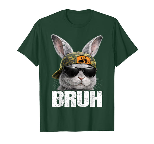 Vintage Bruh Egg Hunter Bunny Camo Rabbit Easter Men Boy Kid T-Shirt