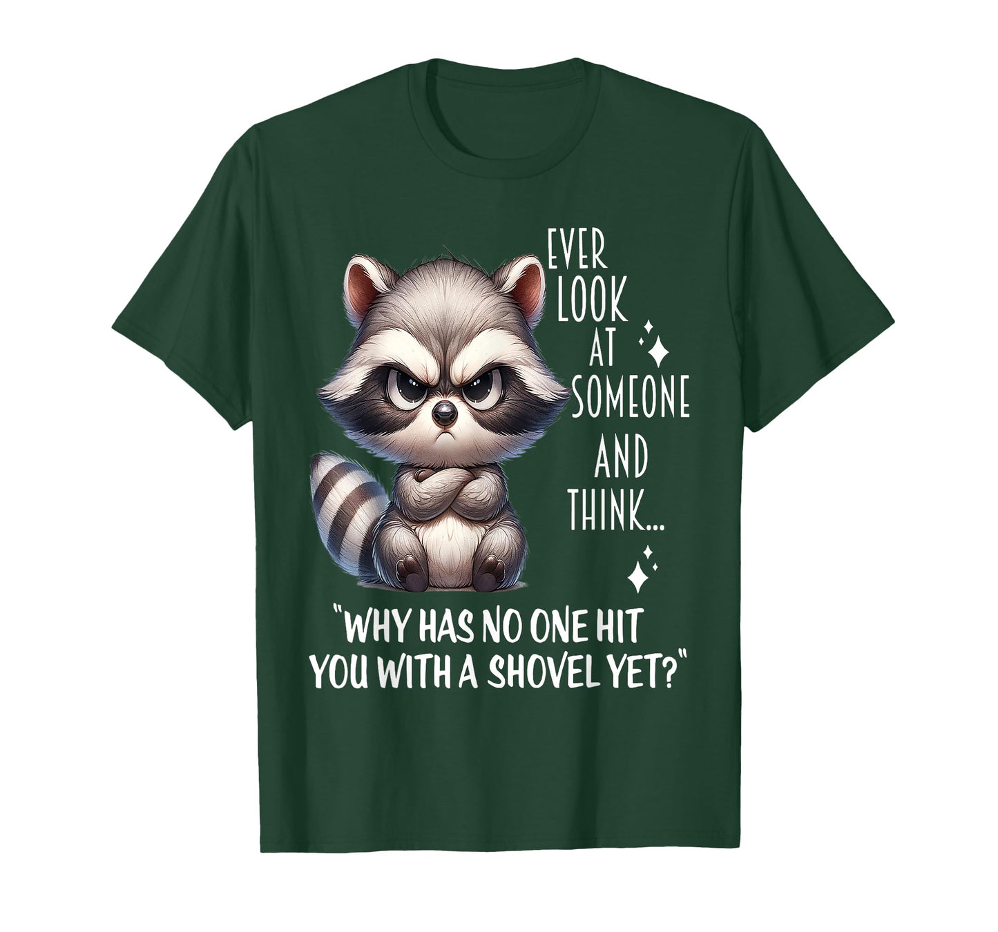 Raccoon Ever Look At Someone And Think Why Has No One Hit T-Shirt