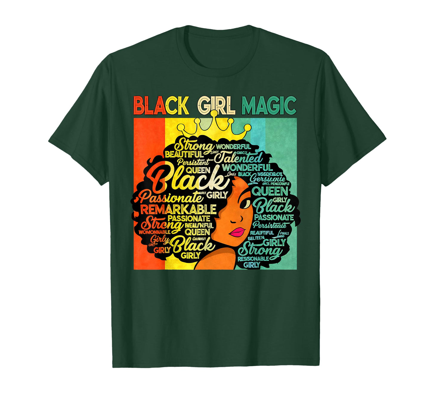 Black History Girl Magic African American Women Girls Kids T-Shirt