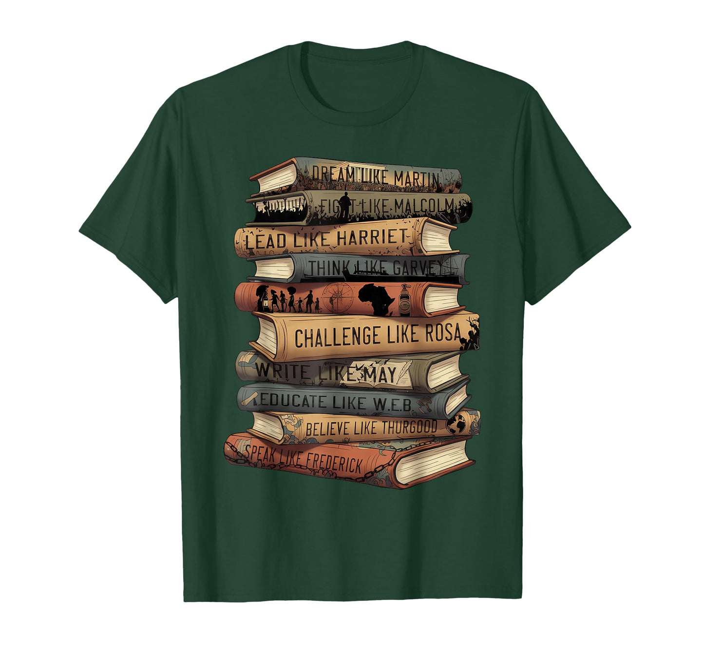 Book Black History Dream Lead Fight African Pride Men Women T-Shirt