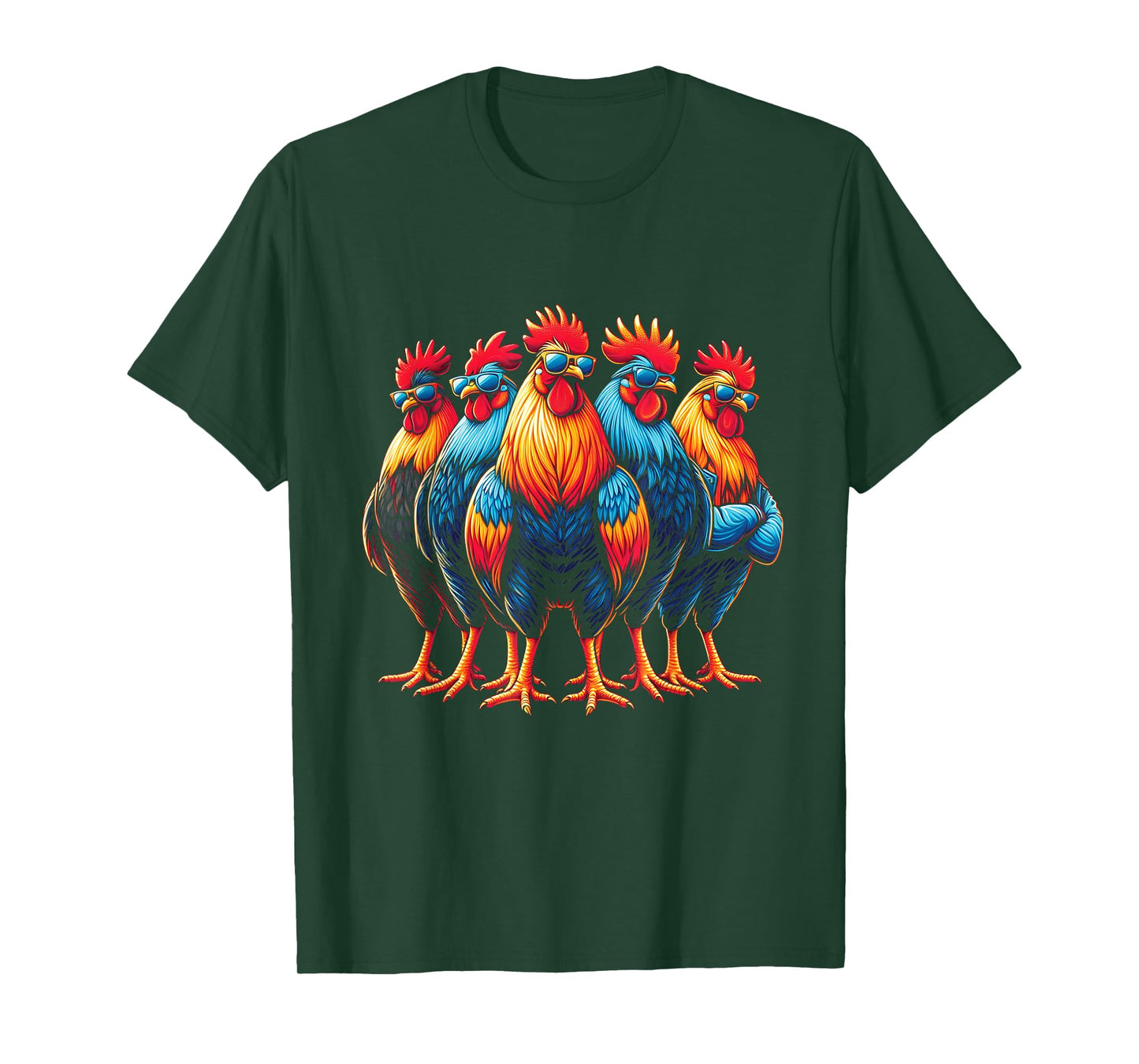 Battle Roosters In Sunglass and Attitude in Shade Chicken T-Shirt