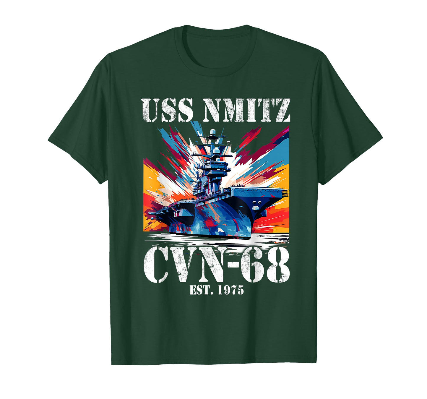 Flag Veterans Day USS Nimitz CVN-68 Aircraft Carrier Veteran T-Shirt