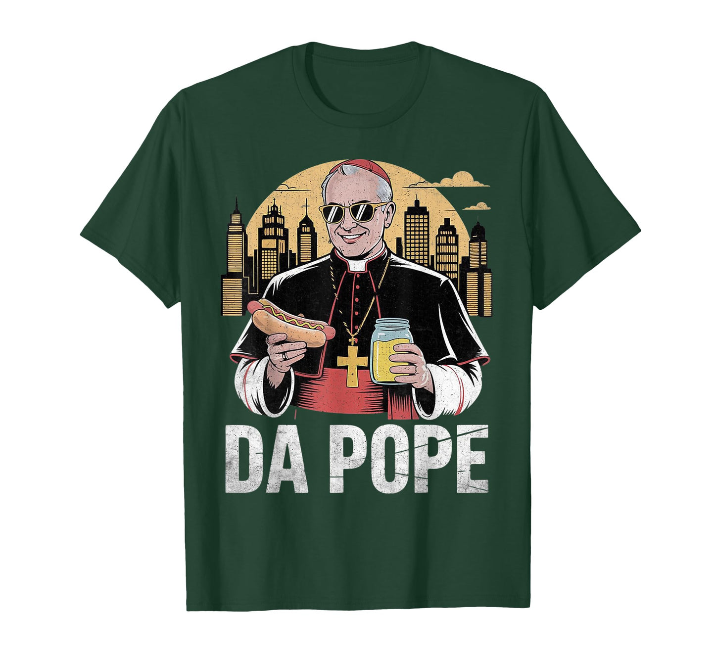 Da Pope From America Chicago Pope Leo XIV Funny Vintage T-Shirt
