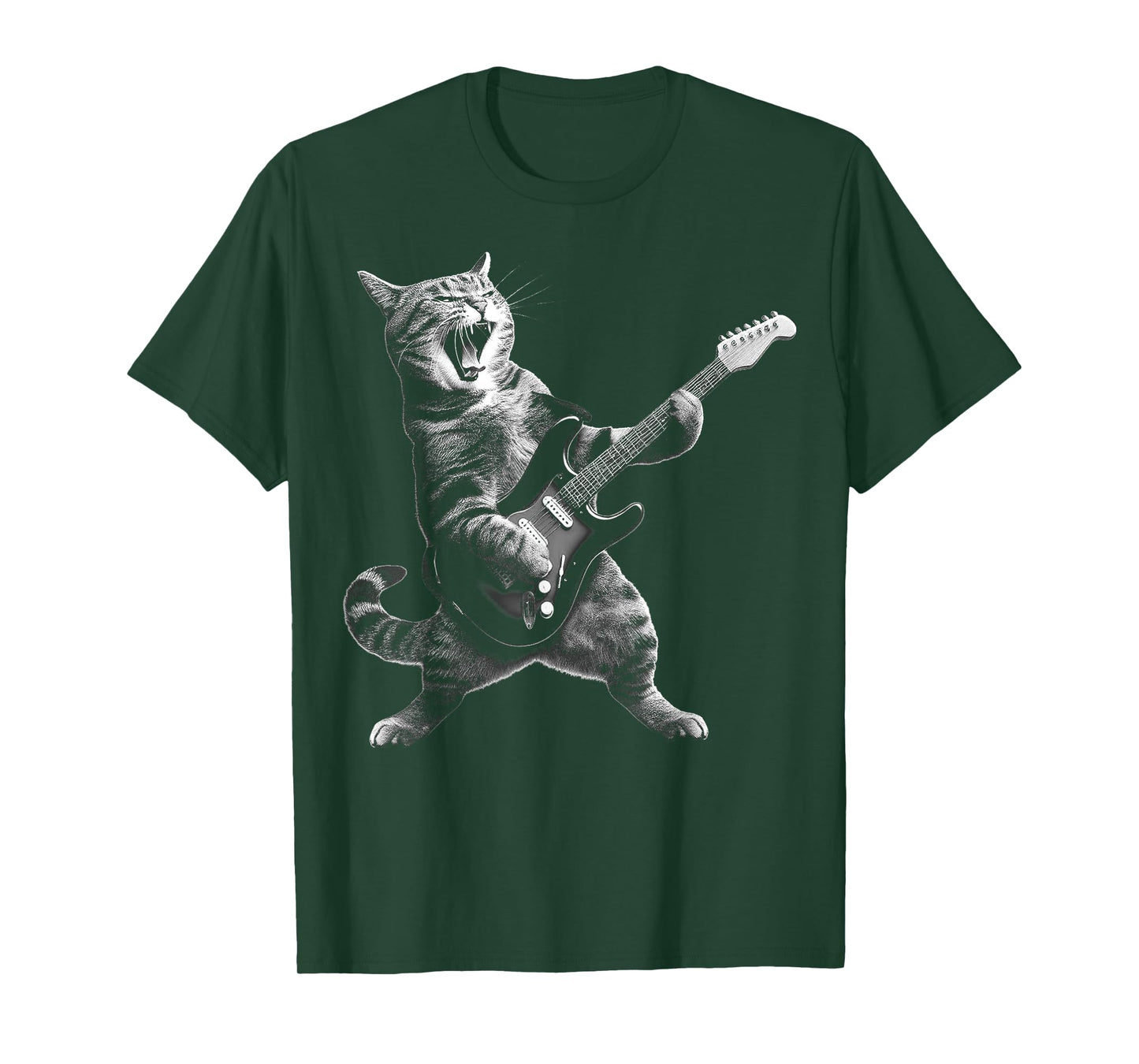 Cat Playing Guitar Rock and Roll Rock Star For Men Women Kid T-Shirt