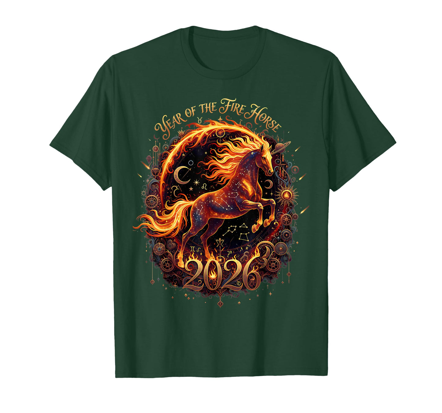 Year of The Fire Horse 2026 Lunar Chinese New Year Zodiac T-Shirt