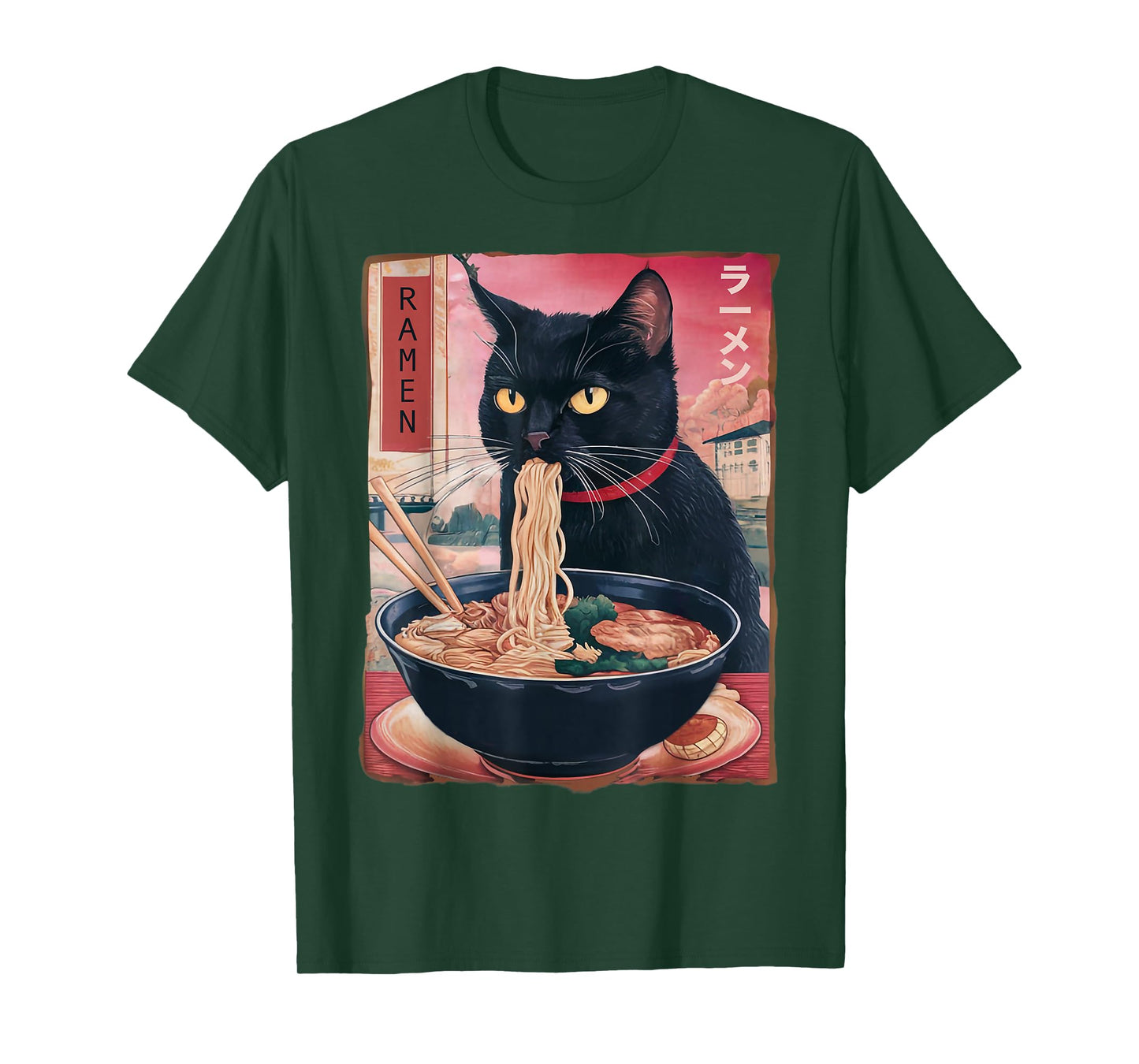 Cat Ramen Noodle Japanese Anime Kawaii Gifts Men Women Kids T-Shirt