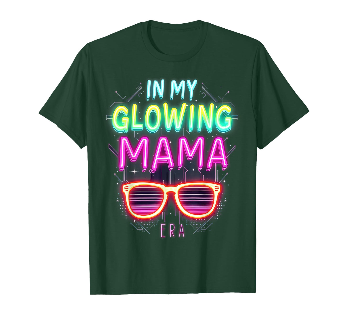 in My Glowing Mama Era Groovy Colorful Bright T-Shirt