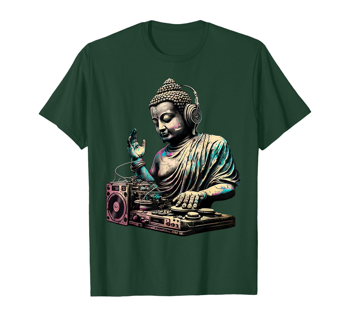 Buddha Wearing Headphones DJ Music Producer For Men Women T-Shirt