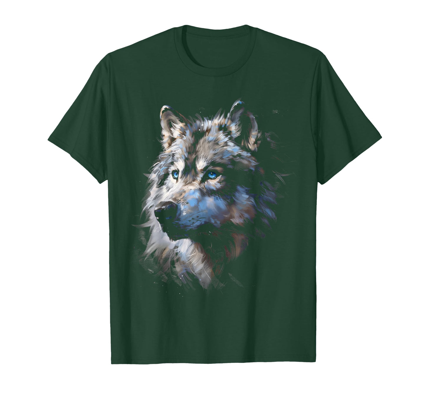 Alpha Wolf Shirt Fantasy Art Graphic Blue Eyes Wolf Lovers T-Shirt