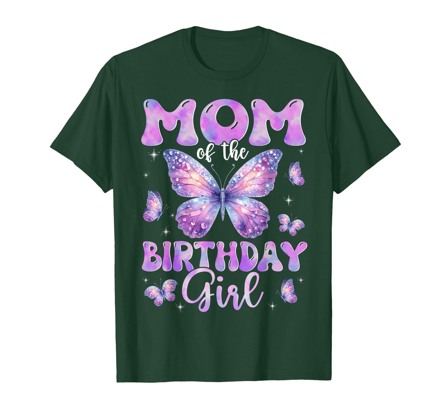 Mom Of The Birthday Girl Butterfly Family Matching T-Shirt