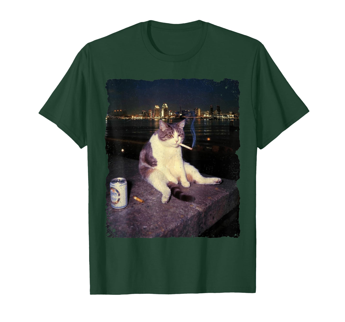 Cat Meme Cat Smoking Cigarette T-Shirt
