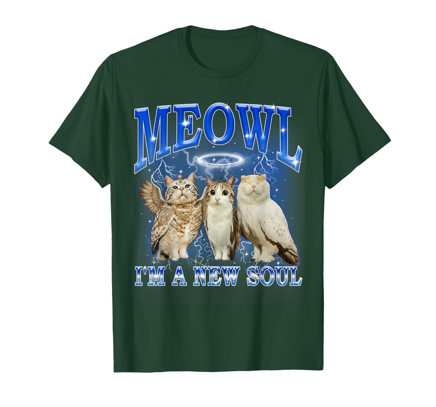 Meowl I'm A New Soul Cat Owl Funny Meme Brainrot Bootleg T-Shirt