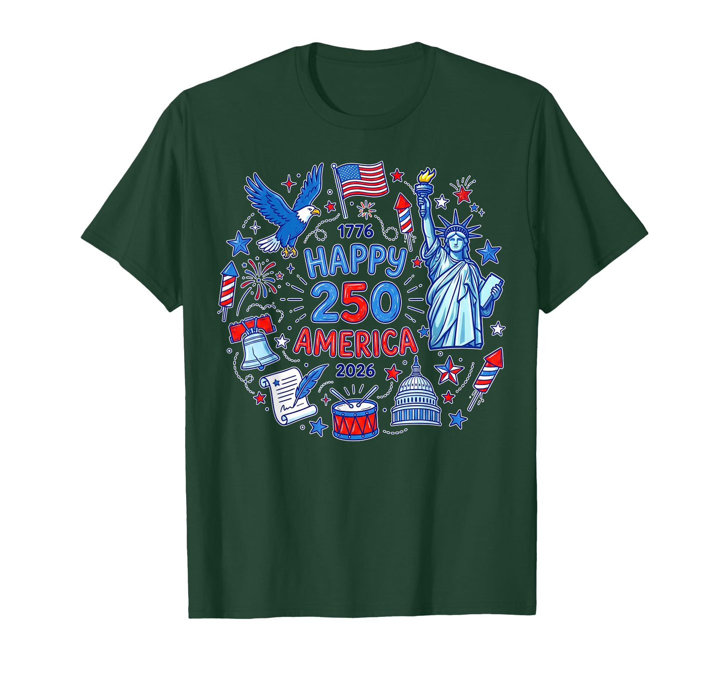Happy America 250th Anniversary 1776-2026 Semiquincentennial T-Shirt