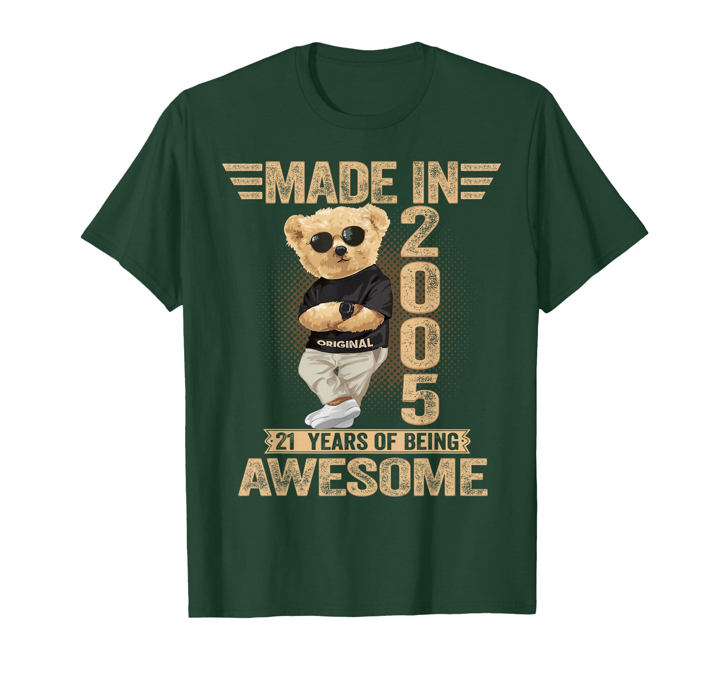 21 Year Old Made in 2005 Teddy Bear 21th Birthday Men Women T-Shirt