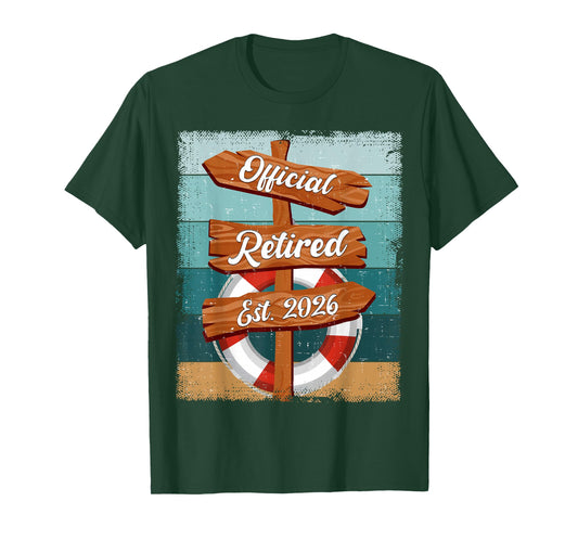 Vintage Officially Retired 2026 Funny Retirement Men Women T-Shirt