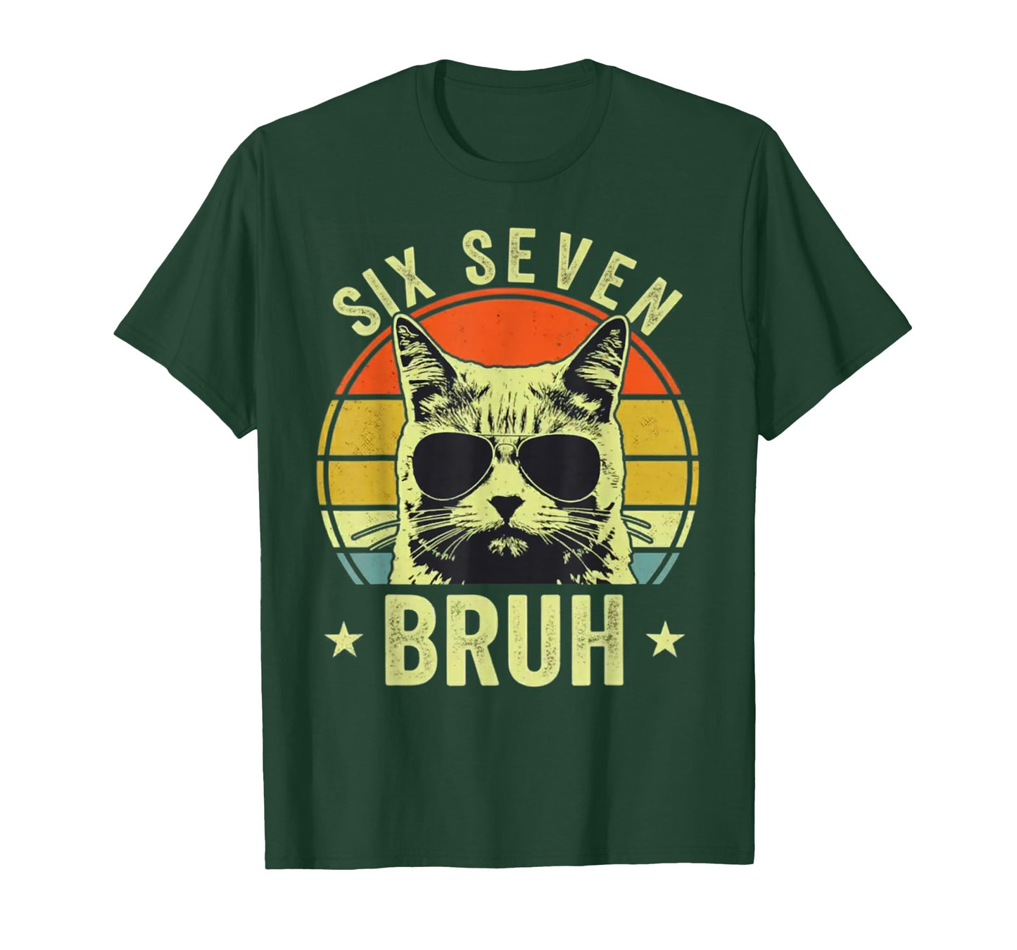 67 Bruh Cat Meme Six Seven 6 7 Kids Boys Men T-Shirt