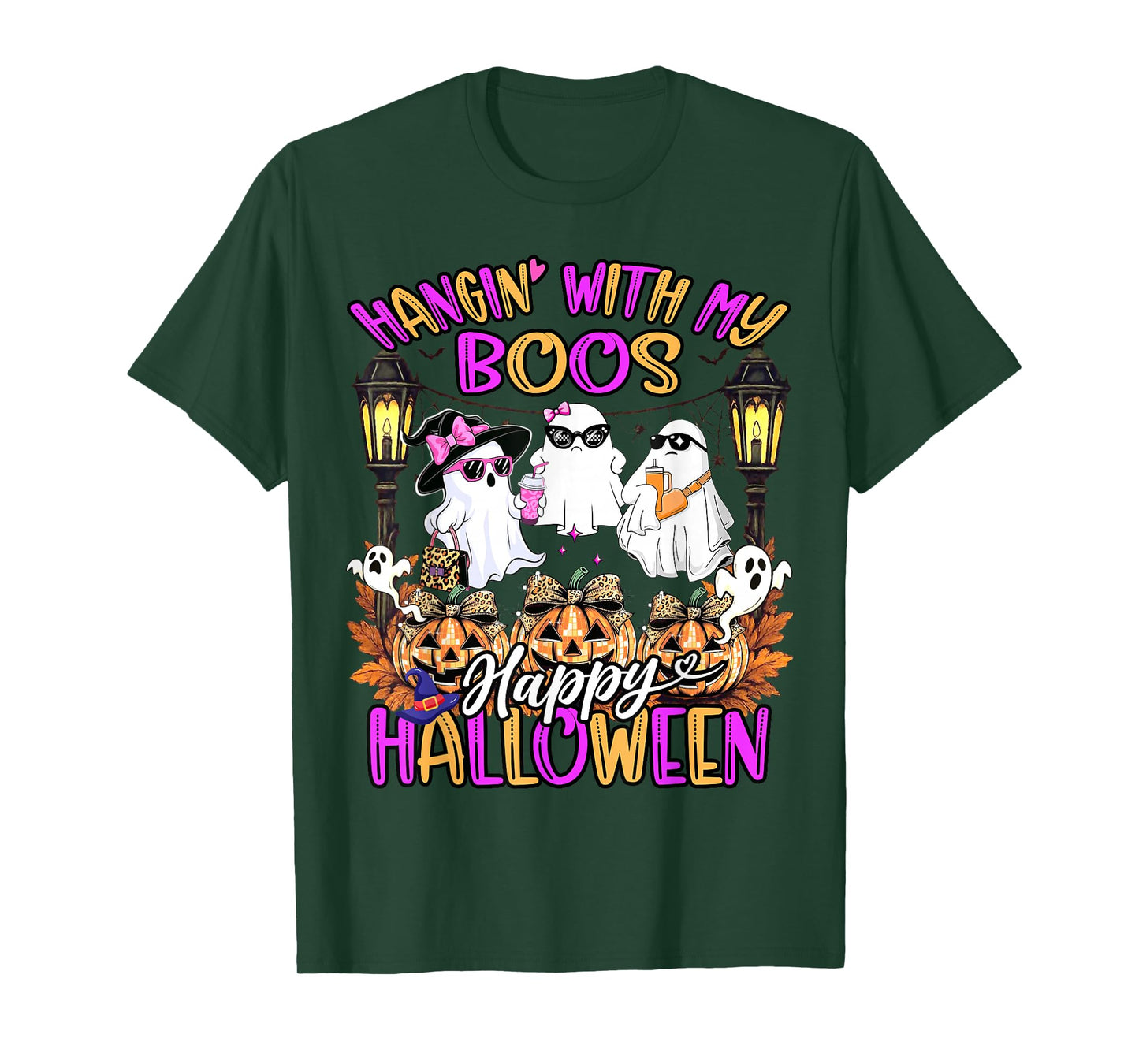 Hangin' with My Boos Cute Boujee Ghosts Halloween Costume T-Shirt
