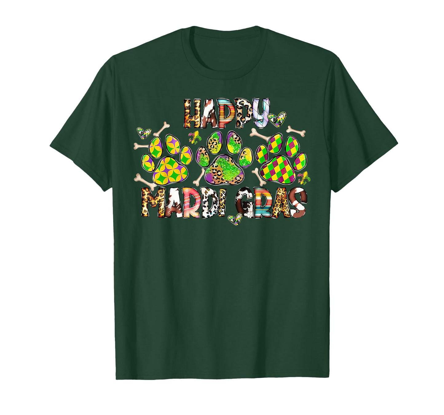 Paw Happy Mardi Gras Dog Lover Masquerade Festival Parade T-Shirt