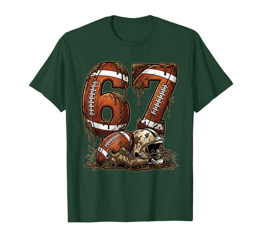 Football Six Seven Drip 67 Meme Funny 6-7 Football American T-Shirt