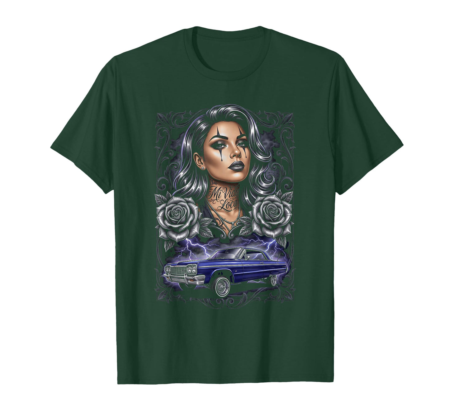 Chicano Lowrider Art Chola Payasa Mi Vida Loca Style T-Shirt