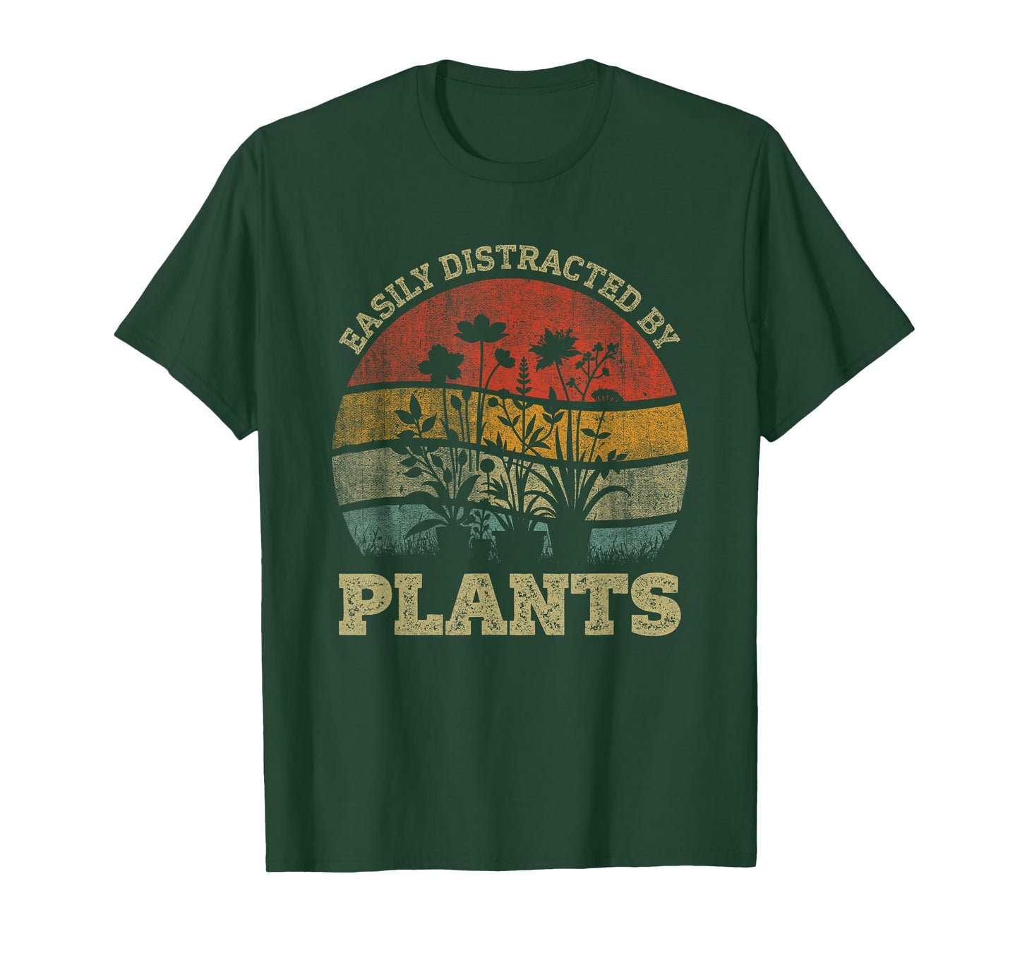 Retro Vintage Easily Distracted By Plants For Plants Lover T-Shirt