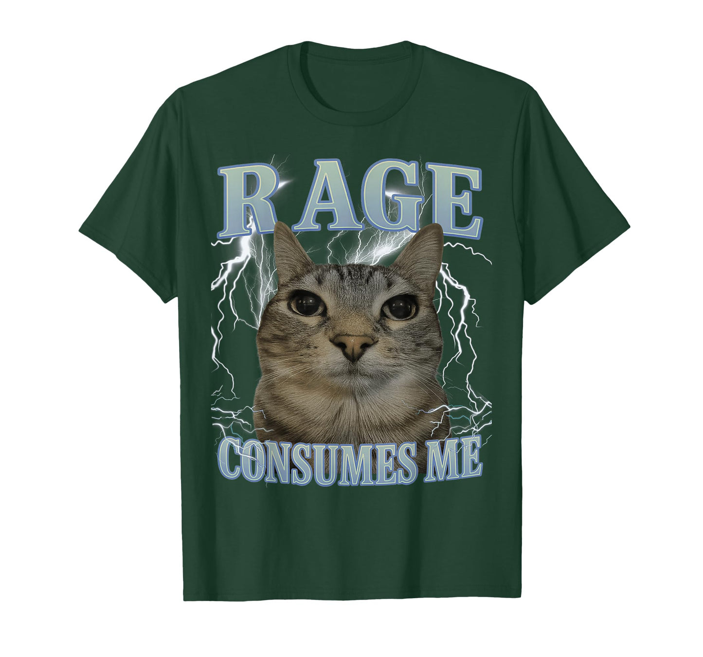 Rage Consumes Me Cat Silly Funny Cat Meme Men Women Graphic T-Shirt
