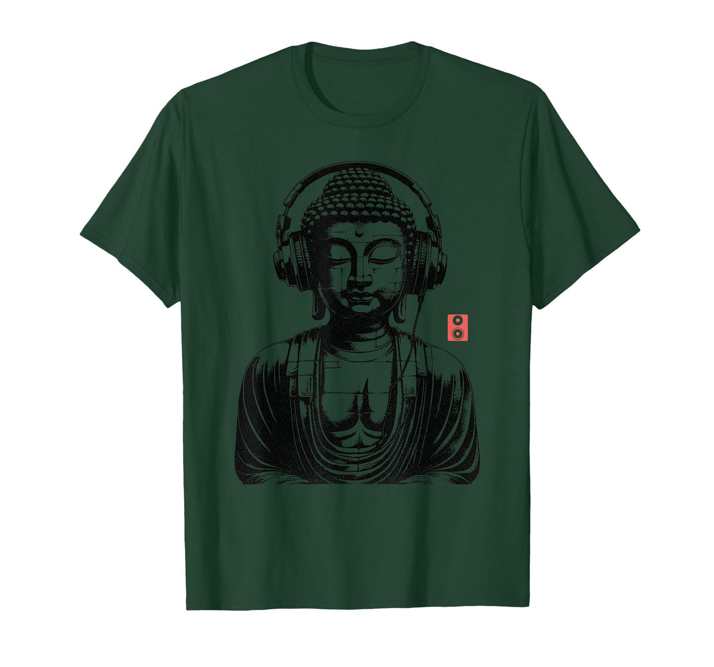 Vintage Retro Buddha Wearing Headphones T-Shirt